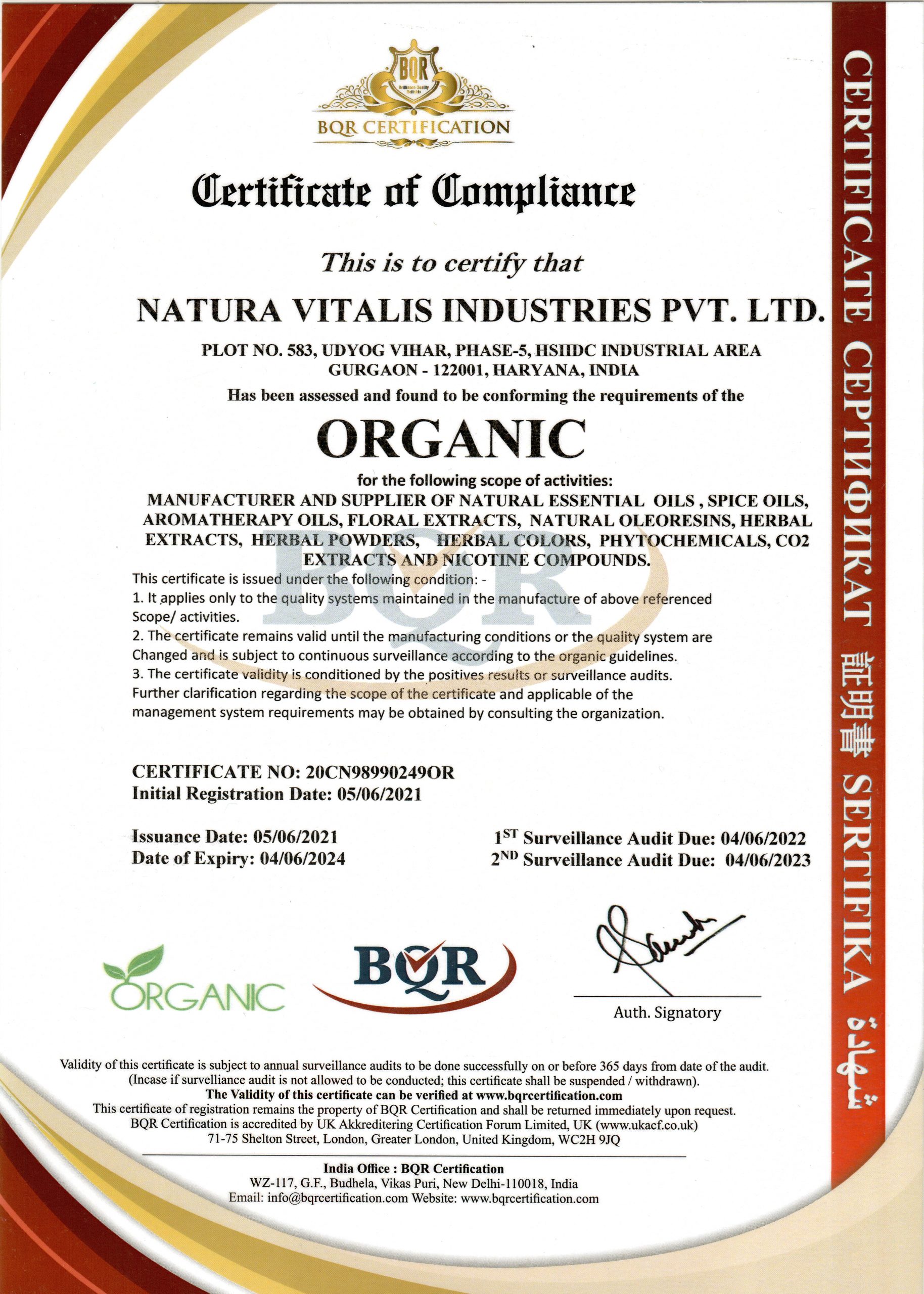 Organic certificate thumb